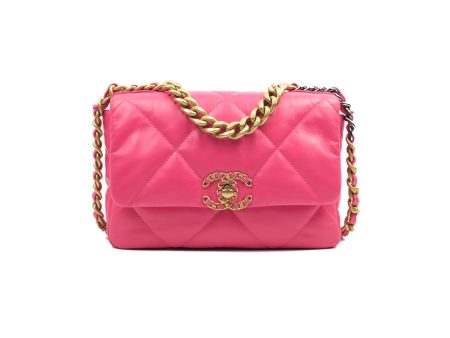 Chanel 19 Small Rosy Pink Goatskin Mixed Hardware 20K Sale