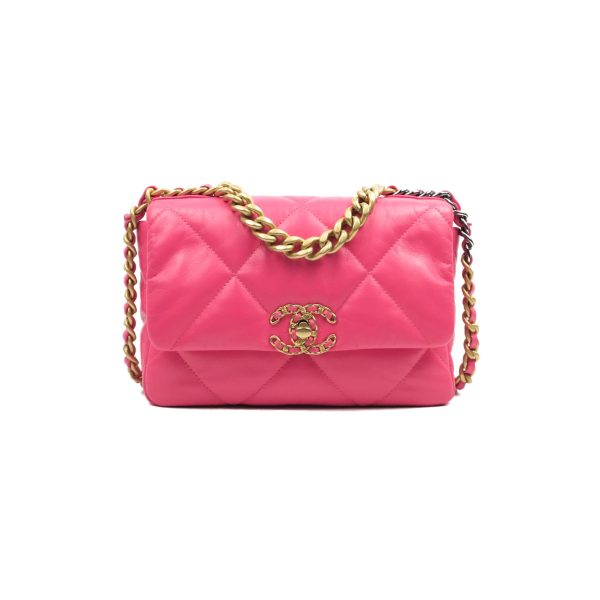 Chanel 19 Small Rosy Pink Goatskin Mixed Hardware 20K Sale