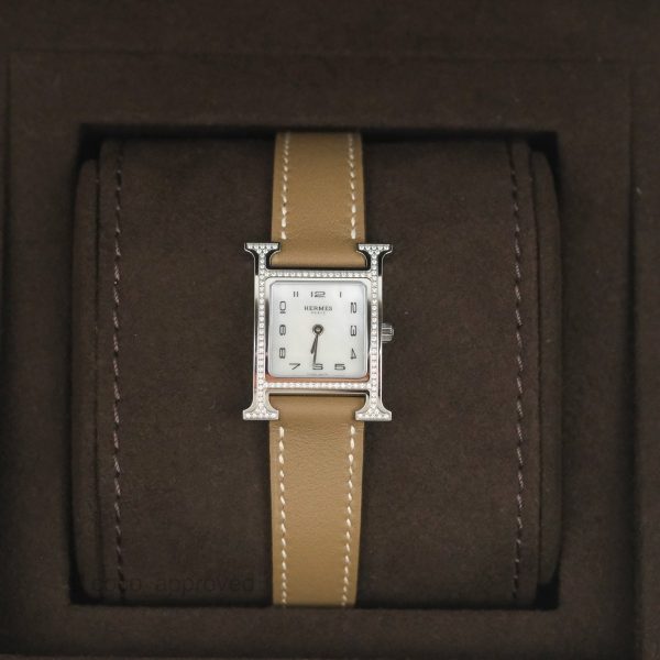 Hermès Heure H Watch Etoupe Epsom Palladium Hardware For Cheap