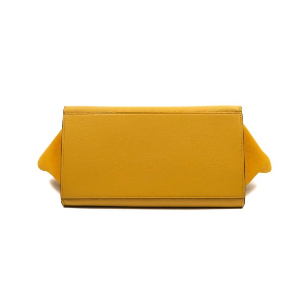 Celine Small Trapeze Bag Mustard Yellow Grained Calfskin Online Hot Sale