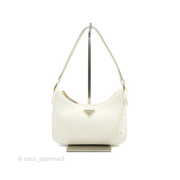 Prada Saffiano Leather Mini Bag White Gold Hardware Supply