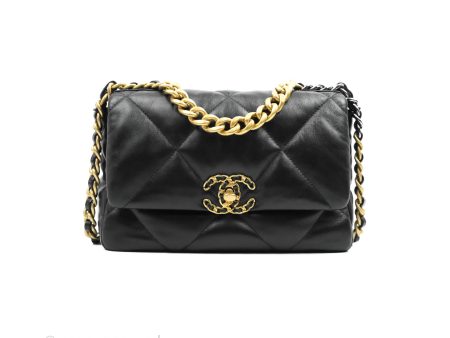 Chanel 19 Small Black Lambskin Mixed Hardware Discount