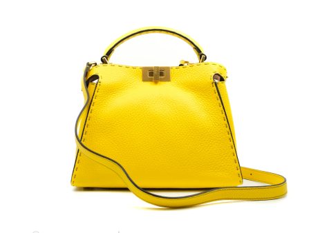 Fendi Small Peekaboo Iseeu Yellow Grained Leather Gold Hardware Cheap