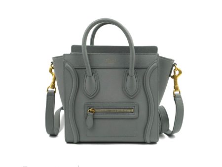 Celine Nano Luggage Grey Drummed Calfskin Online Sale