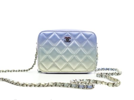 Chanel Gradient Metallic Calfskin Quilted Camera Bag Silver Hardware Fashion