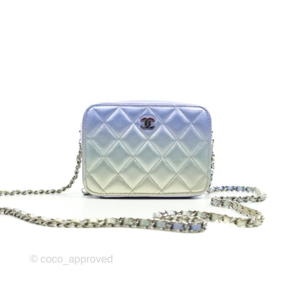 Chanel Gradient Metallic Calfskin Quilted Camera Bag Silver Hardware Fashion