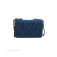 Chanel 19 Wallet on Chain WOC Blue Denim Mixed Hardware For Sale