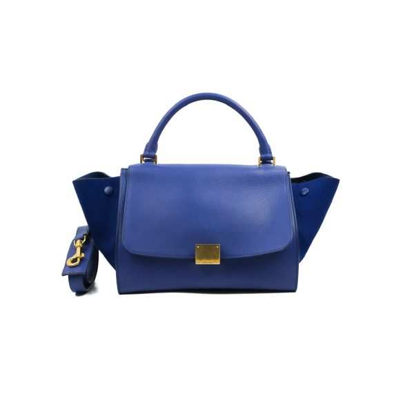 Celine Sleek Small Tri-Color Trapeze Blue Calfskin Online