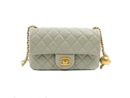 Chanel Mini Rectangular Pearl Crush Quilted Grey Lambskin Aged Gold Hardware 22C Discount