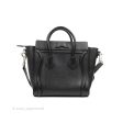 Celine Nano Luggage Black Drummed Calfskin Silver Hardware Discount