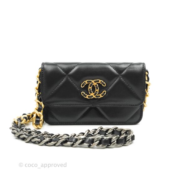 Chanel 19 Clutch With Chain Black Mixed Hardware Online