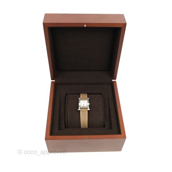 Hermès Heure H Watch Etoupe Epsom Palladium Hardware For Cheap