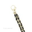 Chanel Black Leather Chain Braided Pearl Crystal CC Drop Choker Gold Tone 21B Online now