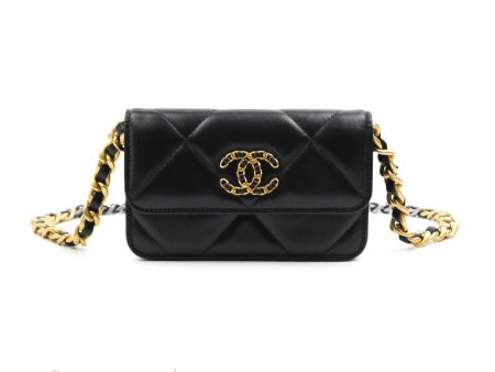 Chanel 19 Mini Clutch with Chain Black Lambskin Mixed Hardware Online