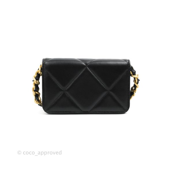 Chanel 19 Mini Clutch with Chain Black Lambskin Mixed Hardware Online