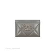 Chanel 19 Quilted Grey Flat Card Holder Silver Hardware Hot on Sale