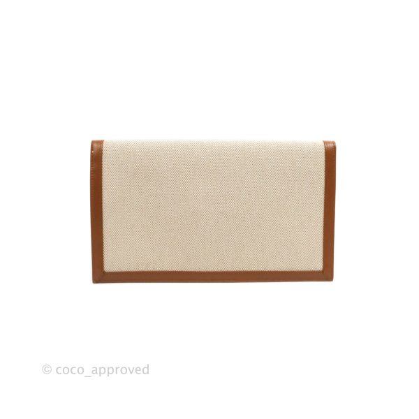 Saint Laurent Uptown Pouch Tan Natural Beige Canvas Online now