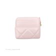 Chanel 19 Zip Card Holder Light Pink Lambskin Gold Hardware Hot on Sale