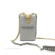 Chanel 19 Phone Holder Grey Mixed Hardware Cheap