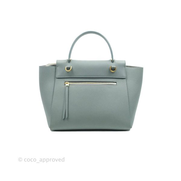 Celine Micro Belt Bag Light Blue Grained Calfskin Gold Hardware Hot on Sale