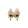 Chanel Beige Toe Pointed Black Pump Heels With CC Pearl Size 41 Cheap