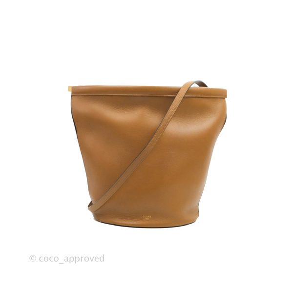 Celine Clasp Bucket Bag Brown For Discount