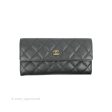 Chanel Black Caviar Quilted Large Classic Flap Wallet Discount