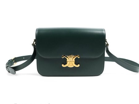 Celine Medium Triomphe Shiny Calfskin Amazone Green Supply