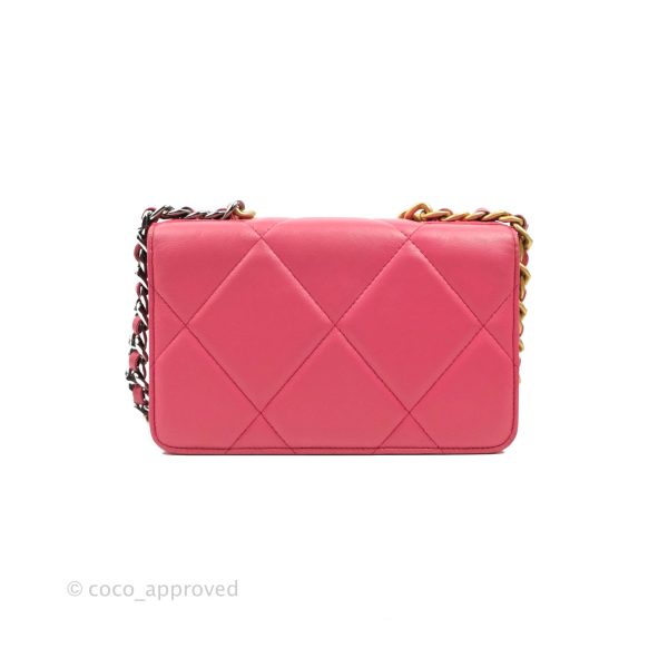 Chanel 19 Wallet on Chain WOC Pink Mixed Hardware Online now