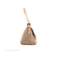 Fendi Zucchino Mini Mama Baguette Beige Pink Gold Hardware Hot on Sale