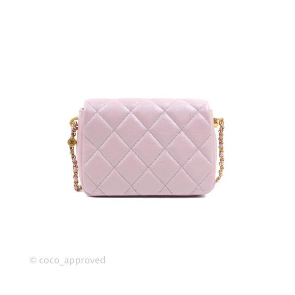 Chanel Quilted My Perfect Mini Iridescent Pink Caviar Aged Gold Hardware 21K on Sale