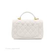 Chanel Top Handle Mini Rectangular Flap Bag Iridescent White Lambskin Gold Hardware Online