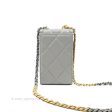 Chanel 19 Phone Holder Grey Mixed Hardware Cheap