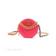 Chanel 19 Round Clutch With Chain Dark Pink Mixed Hardware For Sale