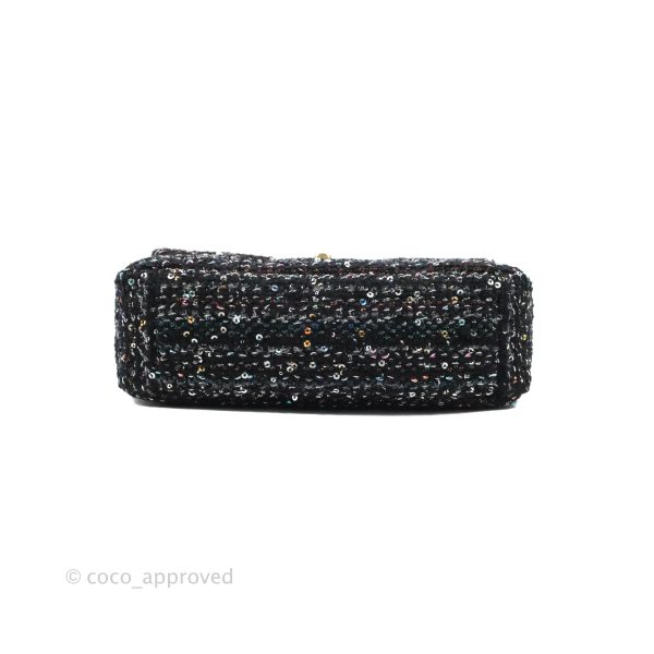 Chanel 19 Tweed Sequin Quilted Flap Black Multicolor For Cheap