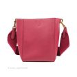 Celine Sangle Bucket Bag Grained Calfskin Dark Pink Gold Hardware Online Sale