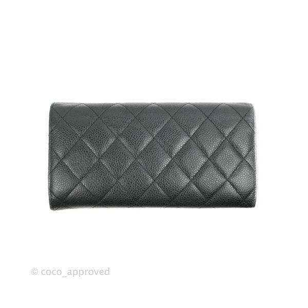 Chanel Black Caviar Quilted Large Classic Flap Wallet Discount