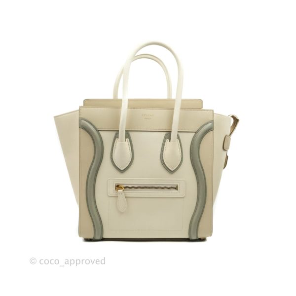 Celine Micro Luggage Handbag Light Beige Smooth Calfskin Gold Hardware Supply