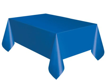 Royal Blue Solid Rectangular Plastic Table Cover, 54 x108 , Short Package Online Hot Sale