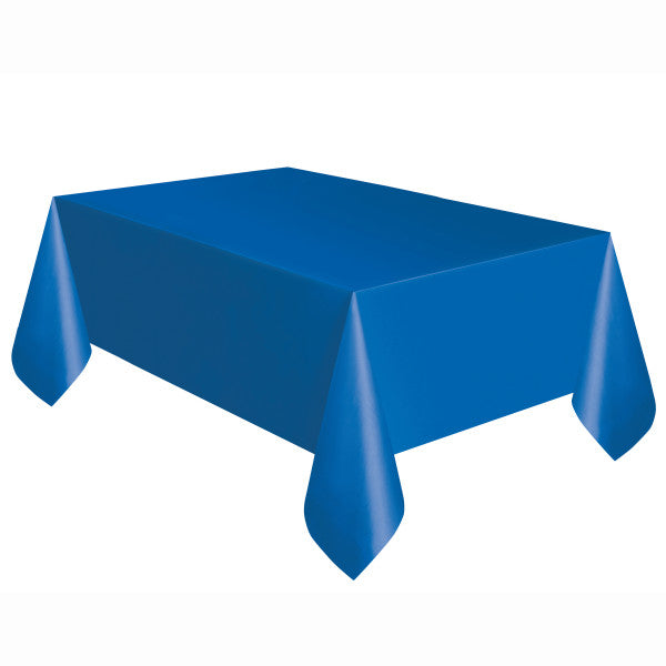 Royal Blue Solid Rectangular Plastic Table Cover, 54 x108 , Short Package Online Hot Sale