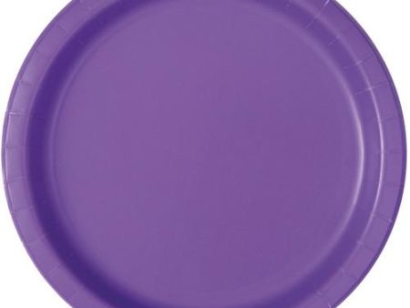 Neon Purple Solid Round 7  Dessert Plates, 20ct For Discount