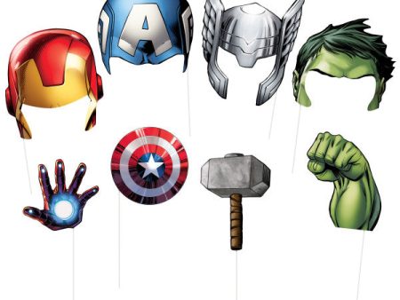 Avengers Assemble Photo Booth Props, 8ct For Cheap