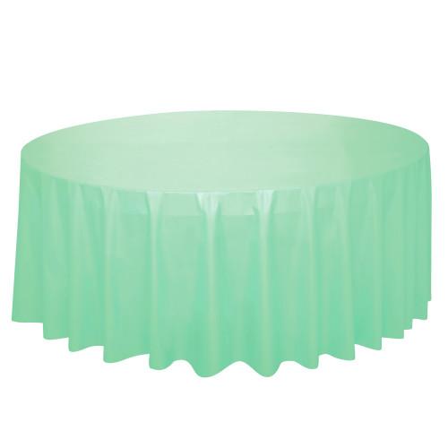 Mint Solid Round Plastic Table Cover, 84  Online Sale