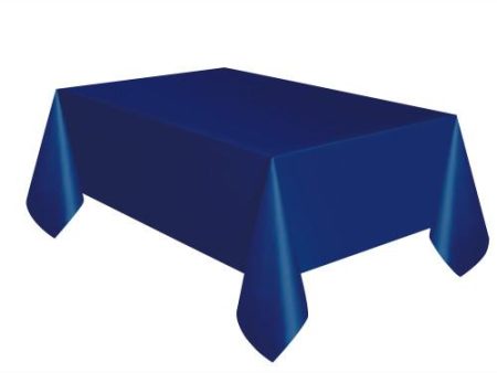 True Navy Blue Solid Rectangular Plastic Table Cover, 54 x108  For Cheap