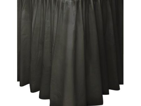 Black Solid Plastic Table Skirt, 29 x14ft Discount