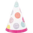 Pink Dots 1st Birthday Mini Party Hats, 8ct Online now