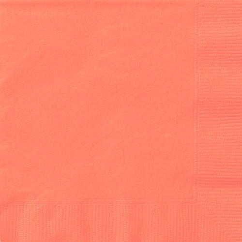 Coral Solid Beverage Napkins, 20ct For Cheap