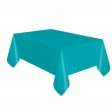 Caribbean Teal Solid Rectangular Plastic Table Cover, 54 x108  Online now