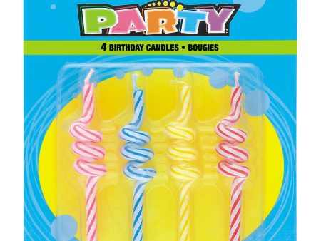 Strip Coil Birthday Candles, 4ct For Sale