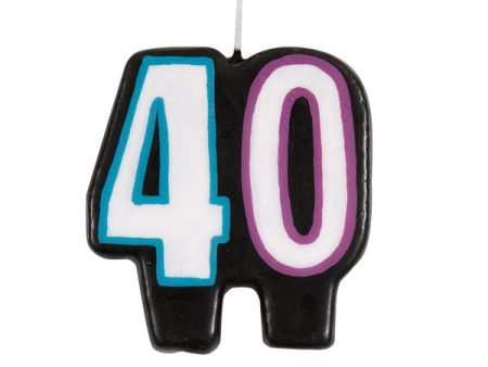 Birthday Cheer Number 40 Birthday Candle For Sale